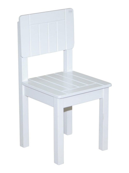 Chaise rustique pour enfant en bois laqué blanc - de 2 à 10 ans 'Roba' - Kiabi