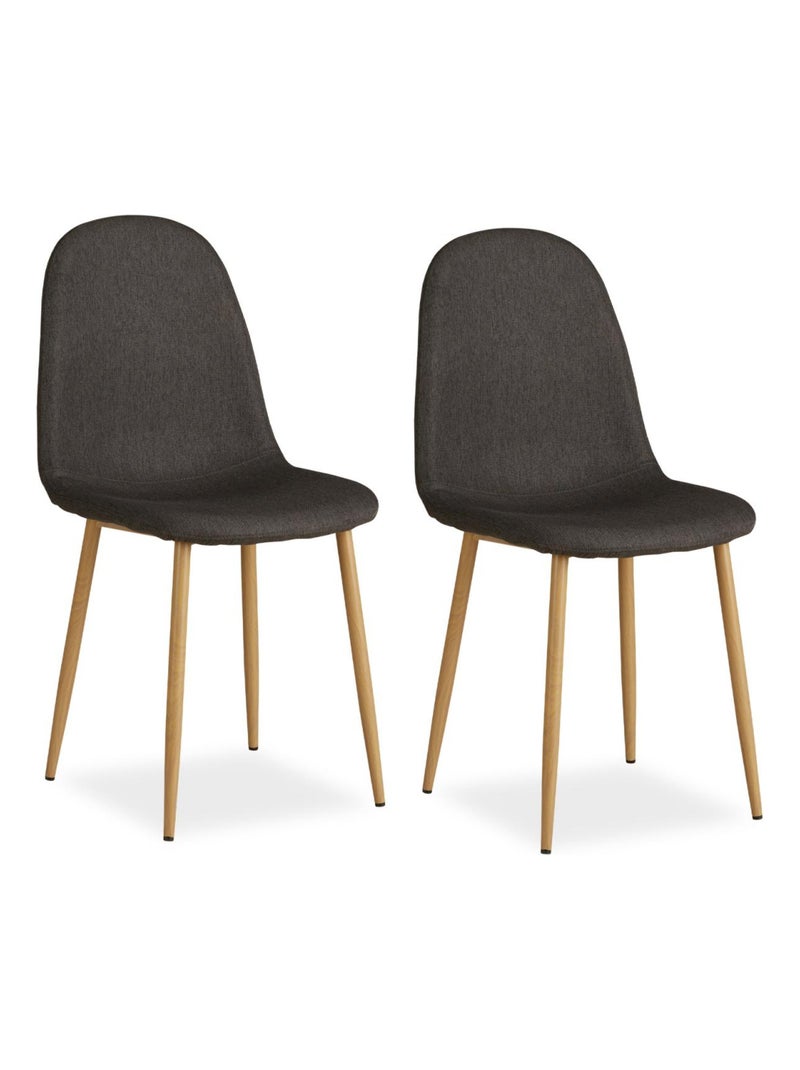 Chaise Salle à Manger Lot de 2 - Anthracite Gris - Kiabi