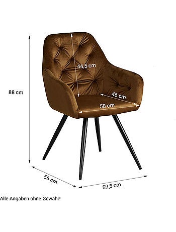 Chaise Salle à Manger Velours Marron Design Moderne
