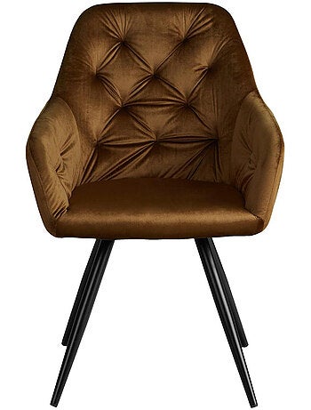 Chaise Salle à Manger Velours Marron Design Moderne