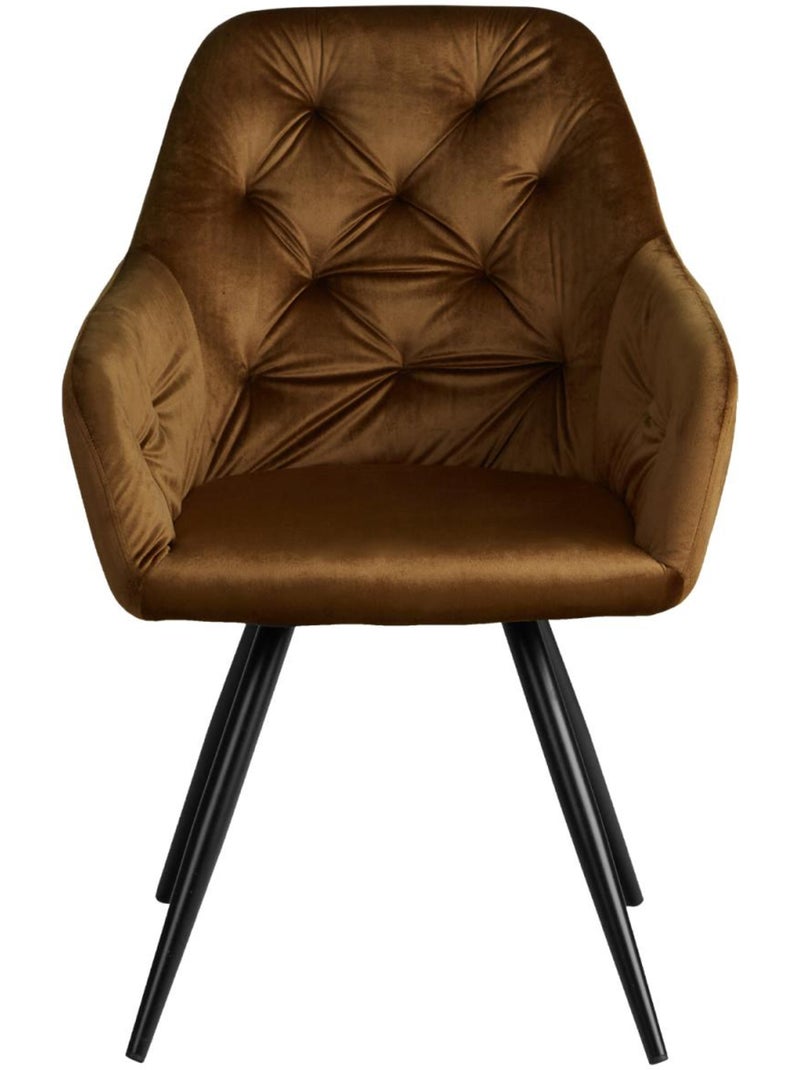 Chaise Salle à Manger Velours Marron Design Moderne Marron - Kiabi