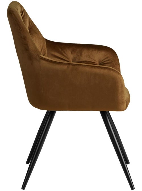 Chaise Salle à Manger Velours Marron Design Moderne - Kiabi