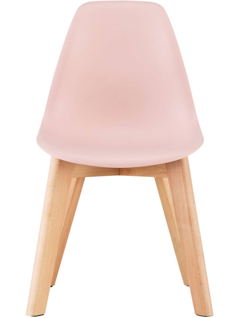 Chaise scandinave enfant bois de hêtre (lot de 2) Nils Kid Rose pâle - Kiabi