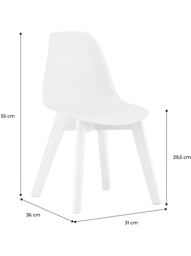 Chaise scandinave enfant bois de hêtre (lot de 2) Nils Kid Rose pâle - Kiabi
