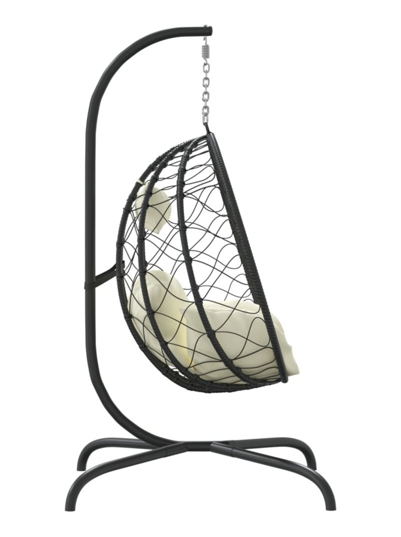 Chaise suspendue avec coussin extérieur Crème - Kiabi
