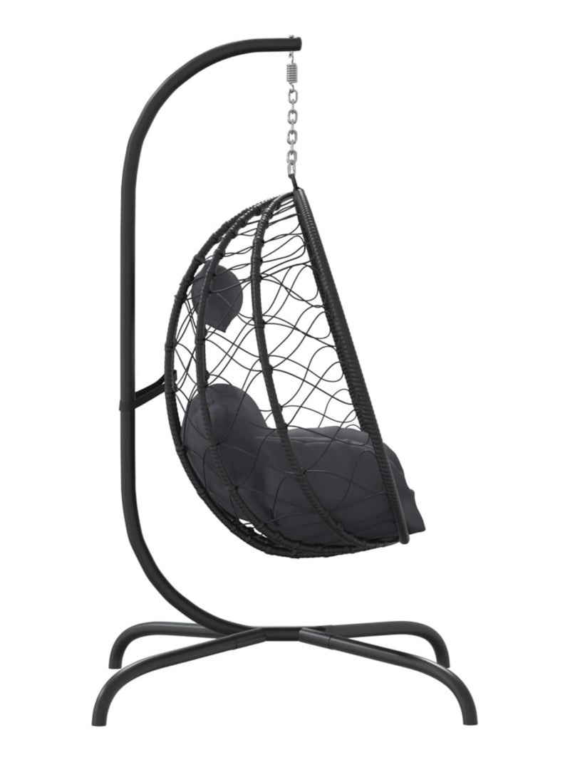 Chaise suspendue avec coussin extérieur gris anthracite - Kiabi