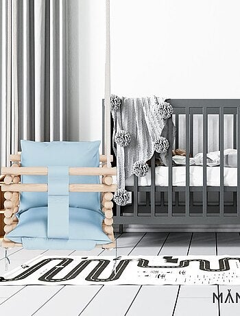 Chaise suspendue bébé en bois avec harnais de sécurité & crochet