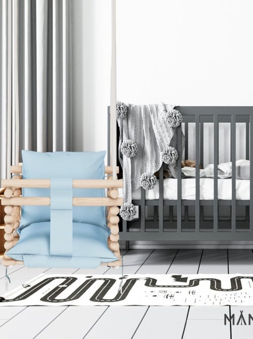 Chaise suspendue bébé en bois avec harnais de sécurité & crochet - Kiabi