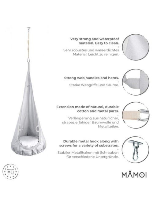 Chaise suspendue sensorielle  – Cocoon en coton éco & kit de suspension - Kiabi