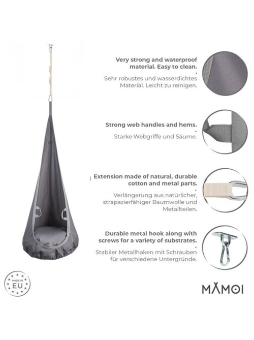 Chaise suspendue sensorielle  – Cocoon en coton éco & kit de suspension - Kiabi