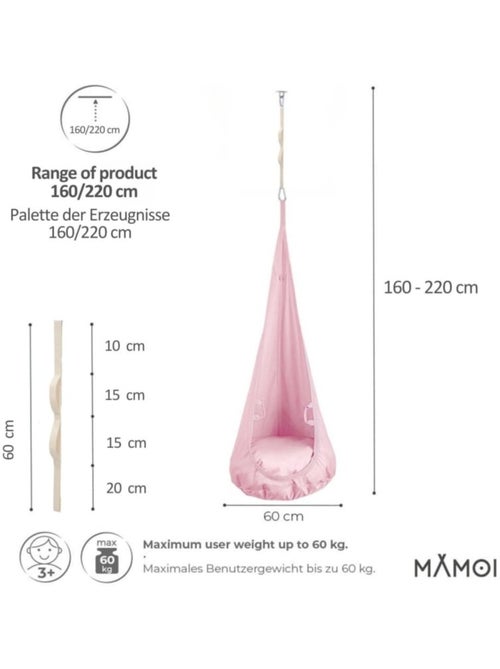 Chaise suspendue sensorielle  – Cocoon en coton éco & kit de suspension - Kiabi