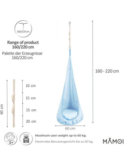 Chaise suspendue sensorielle mamoi cocoon en coton éco & kit de suspension - Kiabi Chaise suspendue sensorielle mamoi cocoon en coton éco & kit de suspension - Kiabi