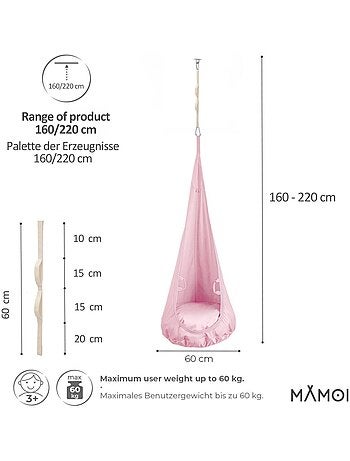 Chaise suspendue sensorielle MAMOI – Cocoon en coton éco & kit de suspension