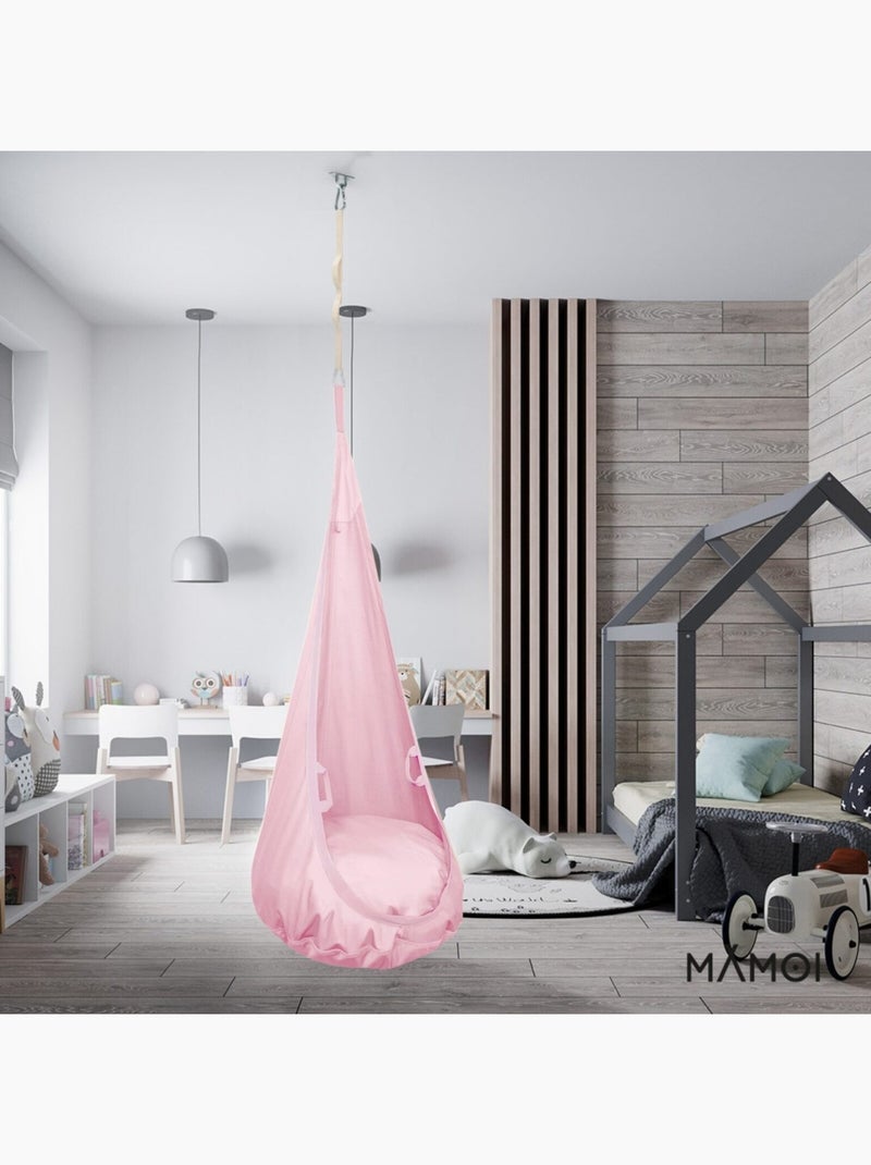 Chaise suspendue sensorielle MAMOI – Cocoon en coton éco & kit de suspension Rose - Kiabi