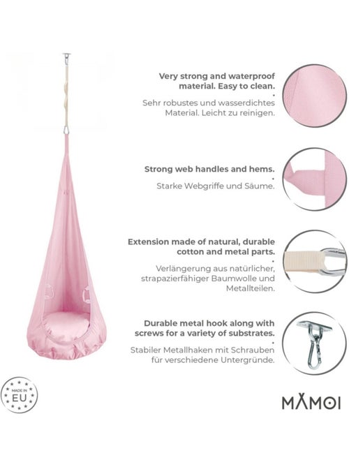 Chaise suspendue sensorielle MAMOI – Cocoon en coton éco & kit de suspension - Kiabi