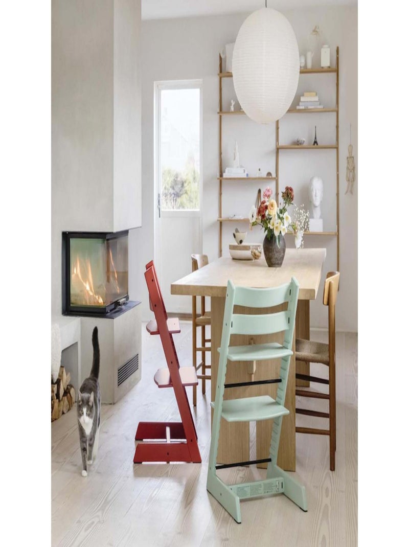 Chaise Tripp Trapp soft mint, coussin Etoile grise et babyset Vert - Kiabi