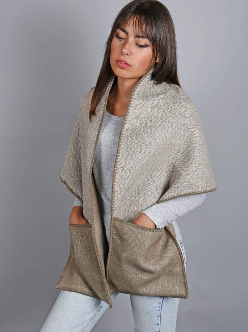 Châle à poches Lima - Fabriqué en France Beige - Kiabi