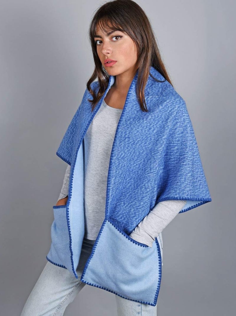 Châle à poches Lima - Fabriqué en France Bleu - Kiabi