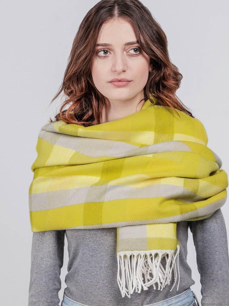 Châle Agita - Fabriqué en France Jaune moutarde - Kiabi