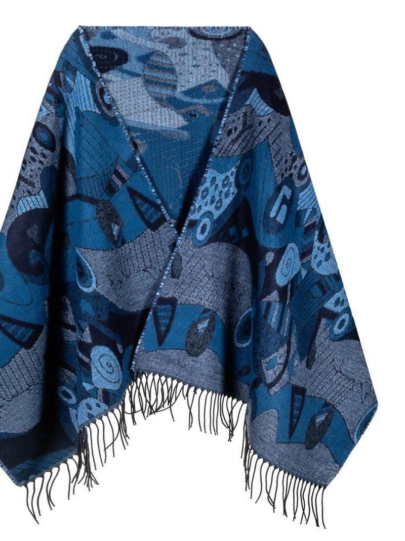 Châle Betsy - Fabriqué en France Bleu marine - Kiabi