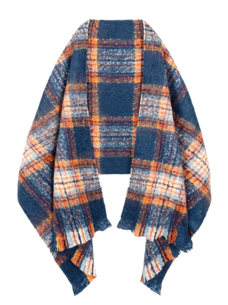 Châle Mohair Scott - Fabriqué en France Bleu marine - Kiabi