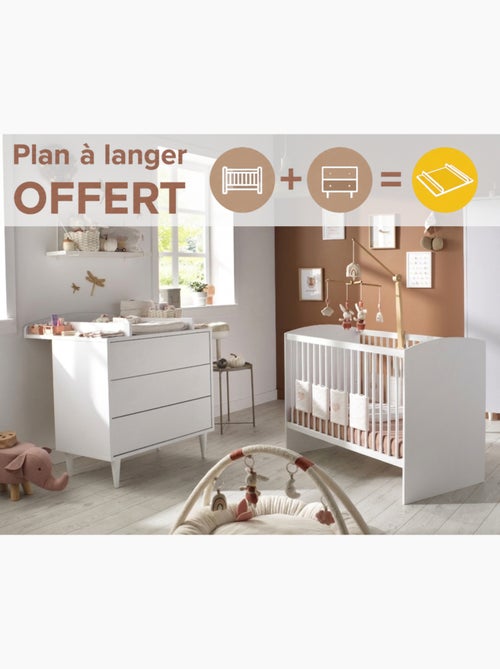 Chambre bébé 2 pièces, Lit bébé 120x60 et Commode à langer - SAUTHON - Kiabi Chambre bébé 2 pièces, Lit bébé 120x60 et Commode à langer - SAUTHON - Kiabi