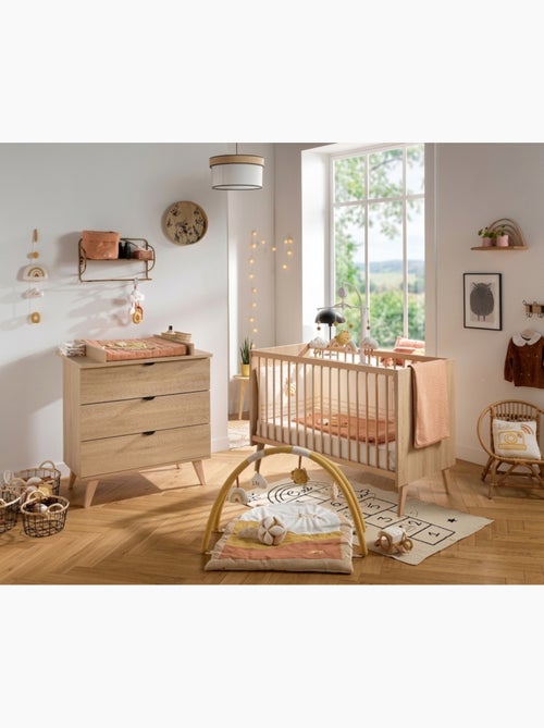 Chambre bébé 2 pièces Mia, Lit bébé 60x120 et Commode à langer 3 tiroirs - SAUTHON - Kiabi