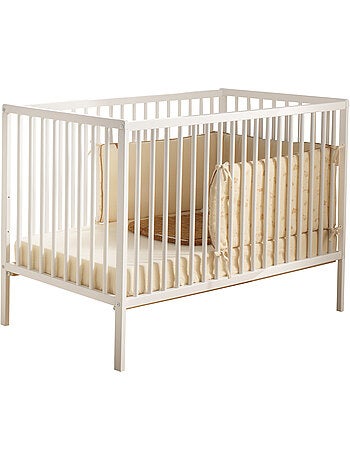 Chambre bébé 3 pièces Angèle, Lit bébé 120x60 à barreaux, Commode à langer, armoire 2 portes - SAUTH