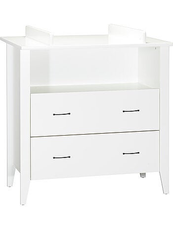 Chambre bébé 3 pièces Angèle, Lit bébé 120x60 à barreaux, Commode à langer, armoire 2 portes - SAUTH