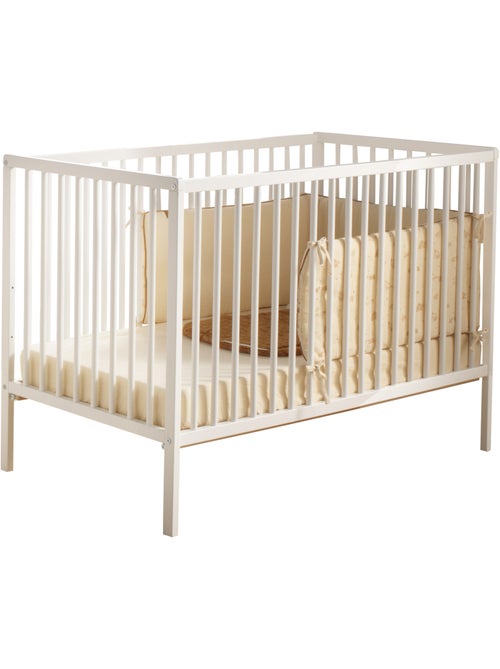 Chambre bébé 3 pièces Angèle, Lit bébé 120x60 à barreaux, Commode à langer, armoire 2 portes - SAUTH - Kiabi