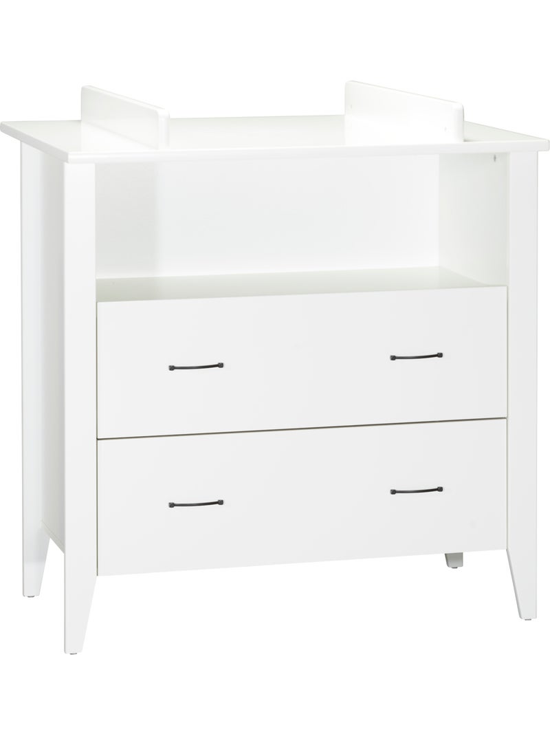 Chambre bébé 3 pièces Angèle, Lit bébé 120x60 à barreaux, Commode à langer, armoire 2 portes - SAUTH Blanc - Kiabi