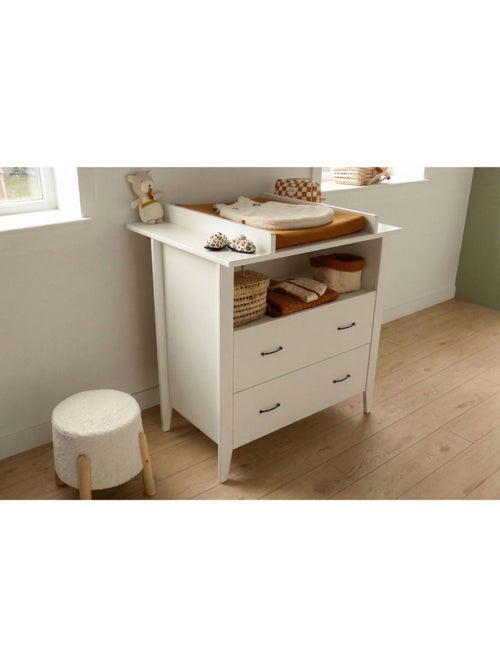 Chambre bébé 3 pièces Angèle, Lit bébé 120x60 à barreaux, Commode à langer, armoire 2 portes - SAUTH - Kiabi