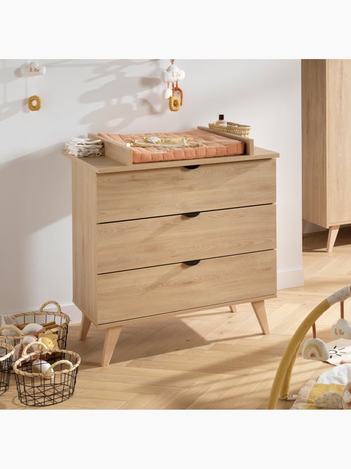 Chambre bébé 3 pièces Mia, Lit bébé 120x60, Commode à langer, armoire 2 portes et 1 niche - SAUTHON - Kiabi