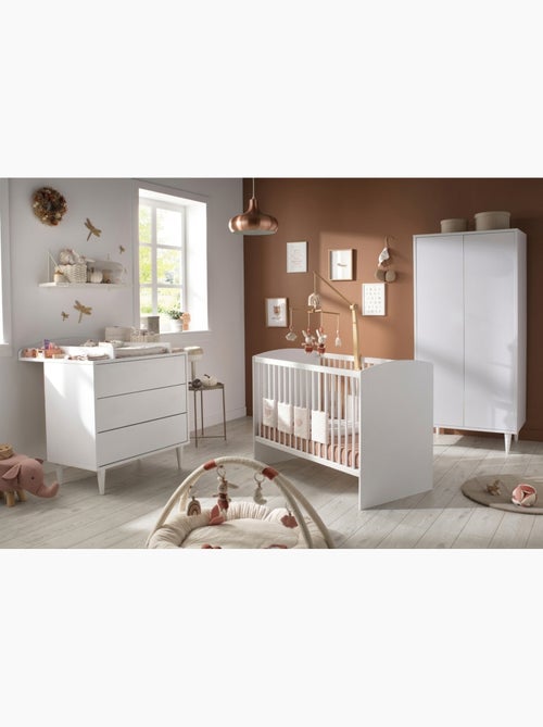 Chambre bébé 3 pièces Milann, Lit bébé 120x60, Commode à langer et armoire 2 portes - SAUTHON - Kiabi