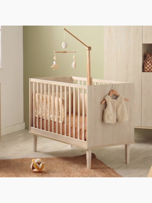 Chambre bébé 3 pièces Opaline, Lit bébé 120x60, Commode à langer 3 tiroirs , Armoire 3 portes et 1 n - Kiabi
