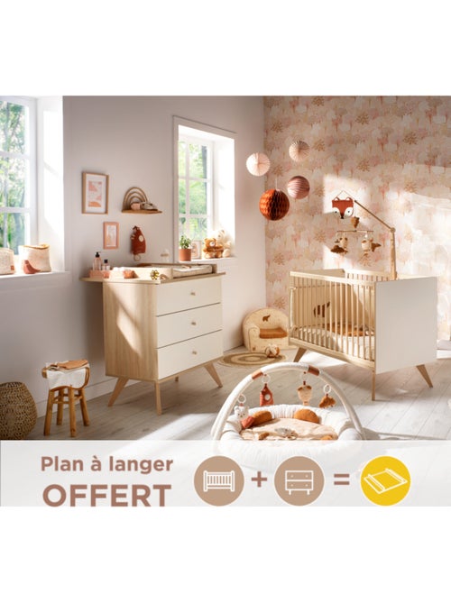 Chambre bébé complète , Lit 120x60 et Commode à langer - SAUTHON - Kiabi Chambre bébé complète , Lit 120x60 et Commode à langer - SAUTHON - Kiabi