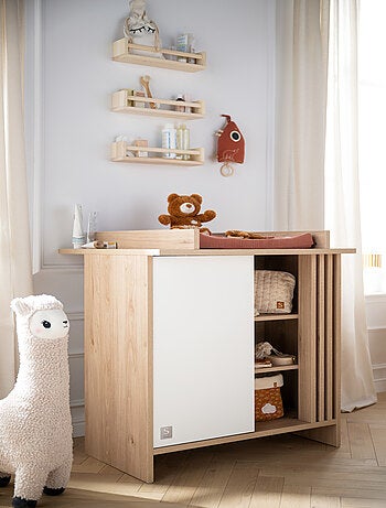 Chambre bébé complète, Lit bébé et Commode à langer avec claustra -