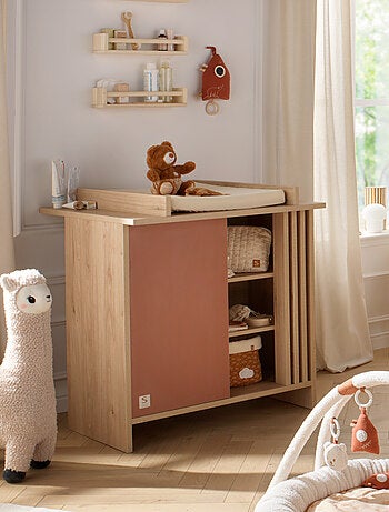 Chambre bébé complète, Lit bébé et Commode à langer avec claustra -