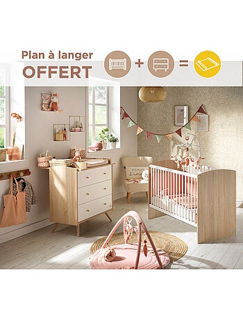 Chambre bébé complète, Lit et Commode à langer - SAUTHON