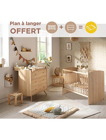 Chambre bébé complète, Lit et Commode à langer - SAUTHON