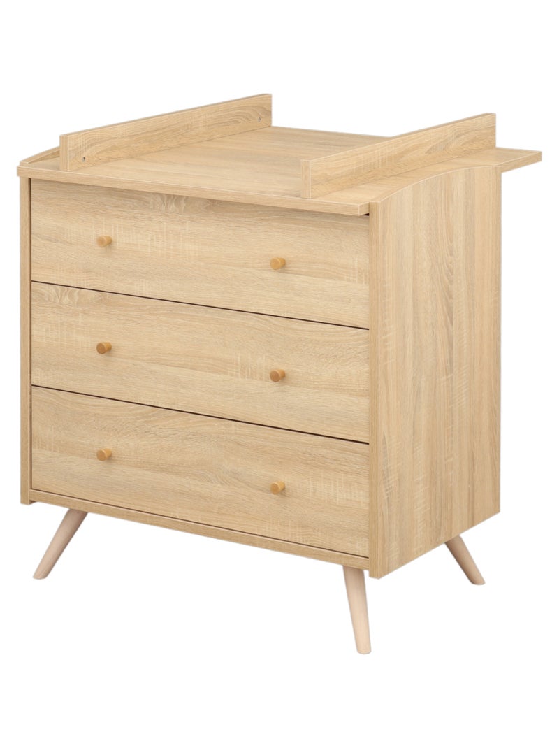 Chambre bébé complète, Lit et Commode à langer - SAUTHON Marron - Kiabi