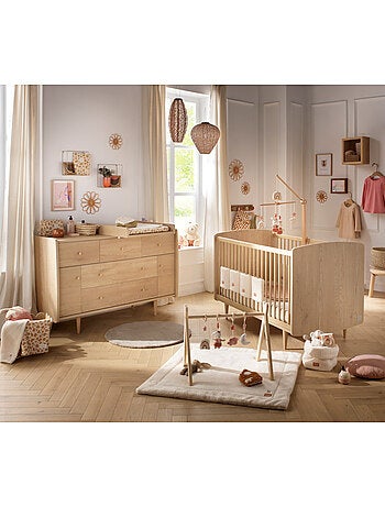 Chambre bébé évolutive My Love, Lit 140x70 évolutif et Commode à langer - SAUTHON
