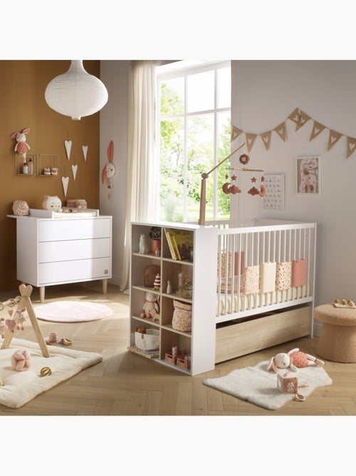 Chambre bébé, Lit 120x60 évolutif et Commode à langer 3 tiroirs - SAUTHON - Kiabi