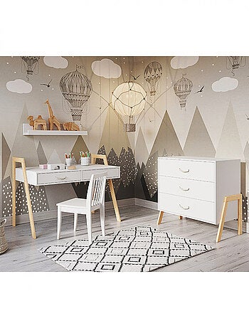 Chambre bébé : Lit bébé et Commode à langer évolutifs - LIV