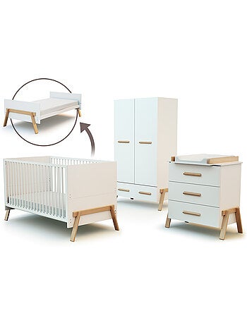Chambre bébé lit, commode à langer et armoire