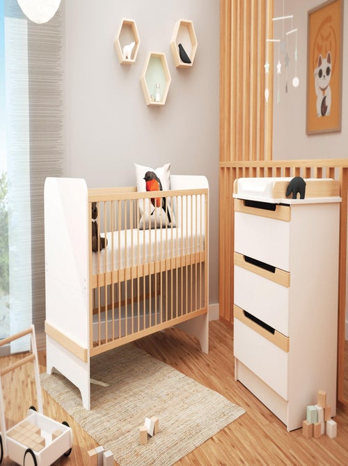 Chambre bébé lit, commode à langer et armoire en bois carrousel - Kiabi Chambre bébé lit, commode à langer et armoire en bois carrousel - Kiabi