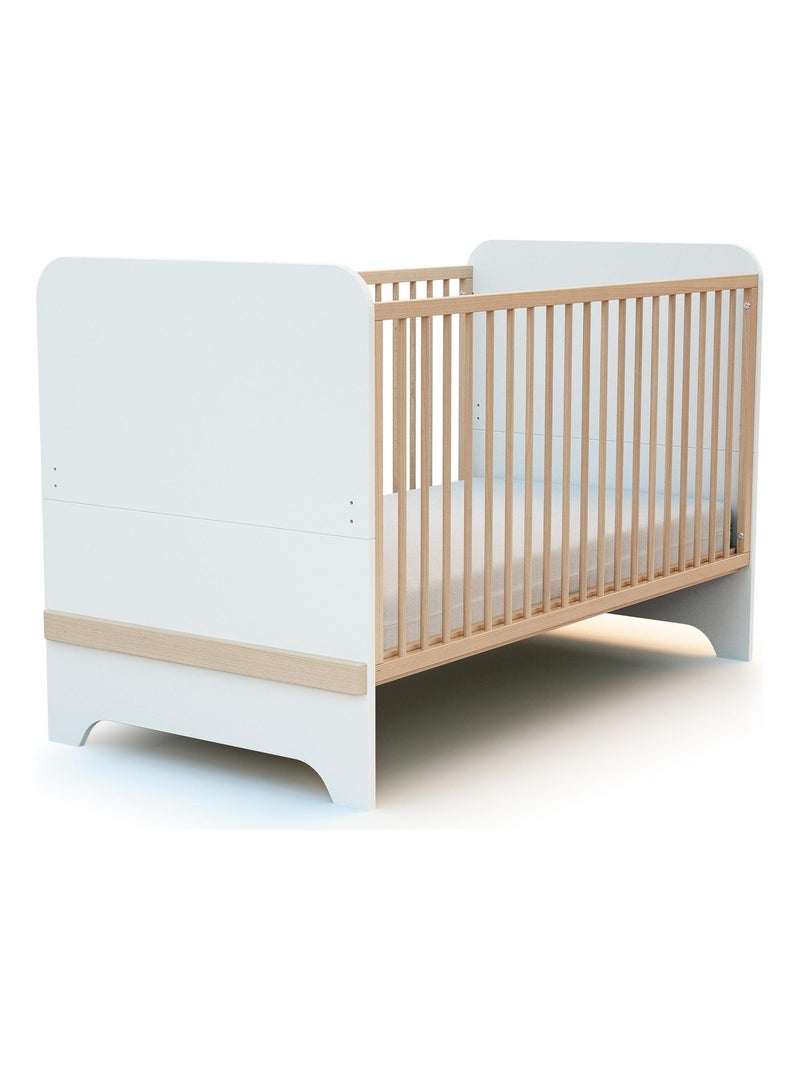Chambre bébé lit, commode à langer et armoire en bois carrousel Beige/Blanc - Kiabi