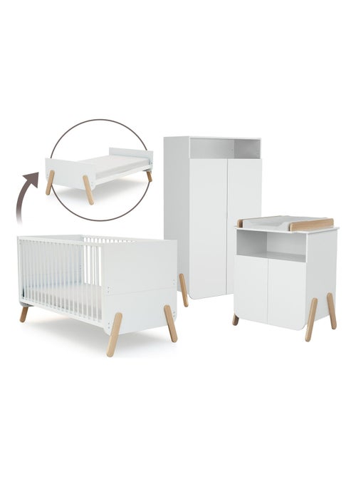 Chambre bébé lit, commode à langer et armoire en bois pirate - Kiabi Chambre bébé lit, commode à langer et armoire en bois pirate - Kiabi
