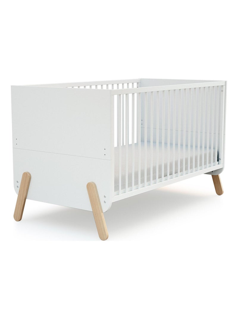 Chambre bébé lit, commode à langer et armoire en bois pirate Beige/Blanc - Kiabi