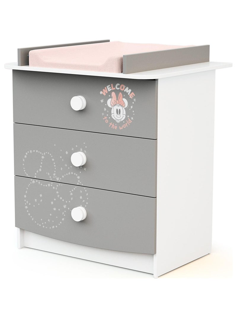 Chambre bébé lit et commode à langer DISNEY Letters Minnie Gris - Kiabi
